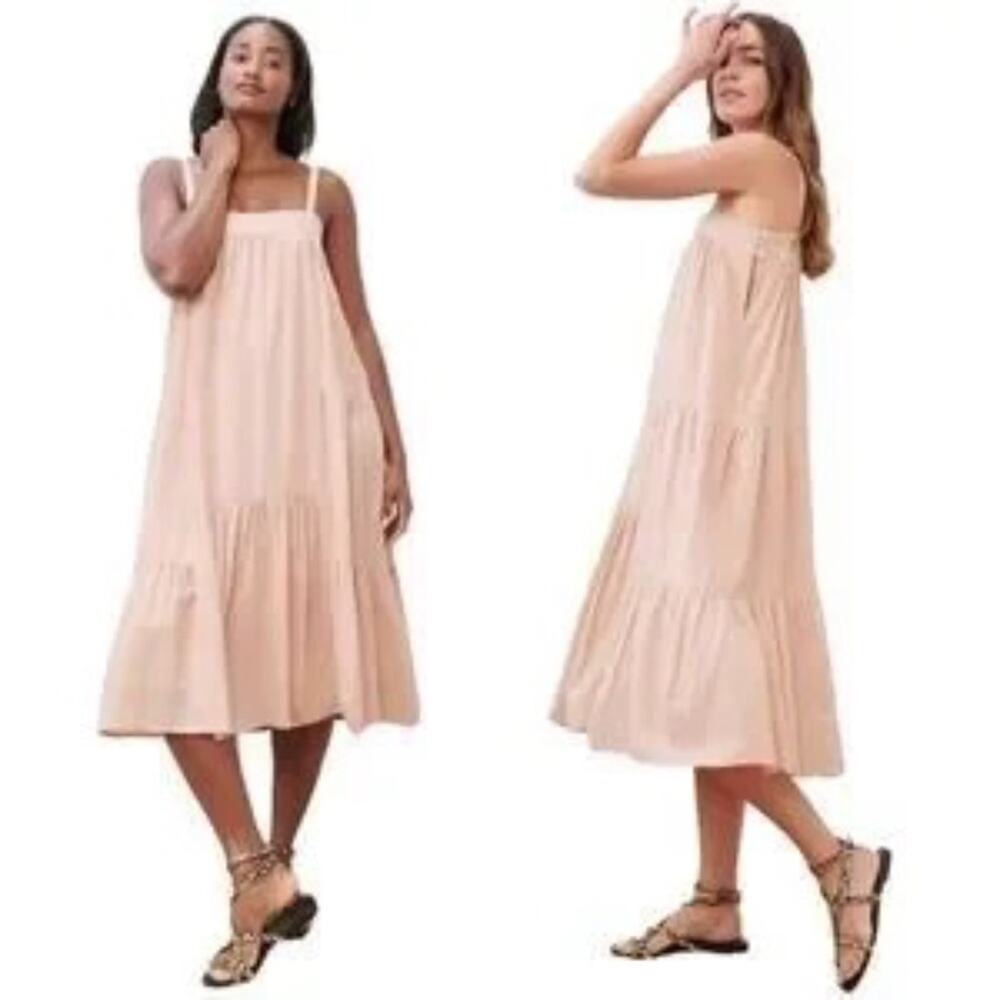 Jenni Kayne Seersucker Midi Sun Dress in Blush XS